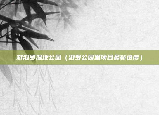 游汨罗湿地公园（汨罗公园里项目最新进度）