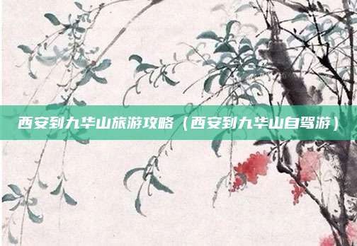 西安到九华山旅游攻略（西安到九华山自驾游）