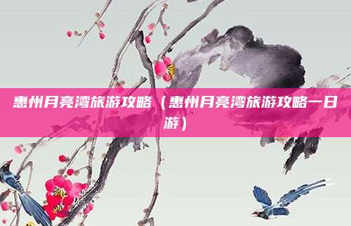 惠州月亮湾旅游攻略(惠州月亮湾旅游攻略一日游)