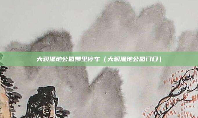 大观湿地公园哪里停车(大观湿地公园门口)