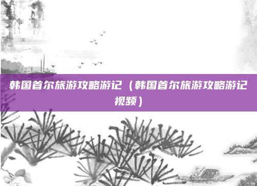 韩国首尔旅游攻略游记(韩国首尔旅游攻略游记视频)