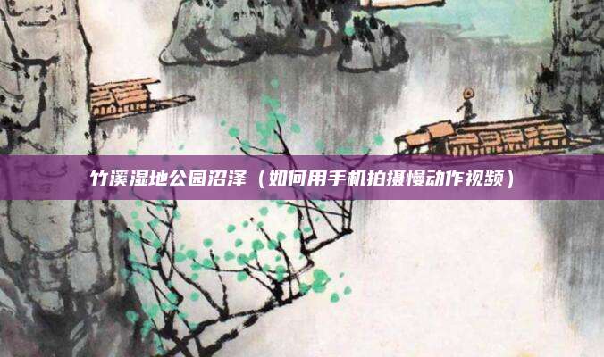 竹溪湿地公园沼泽(如何用手机拍摄慢动作视频)