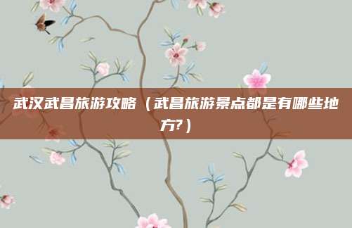 武汉武昌旅游攻略(武昌旅游景点都是有哪些地方?)