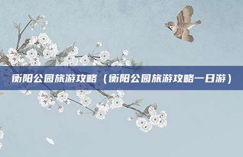 衡阳公园旅游攻略(衡阳公园旅游攻略一日游)