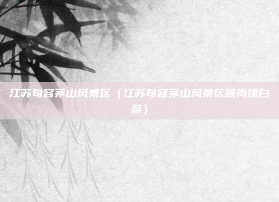 江苏句容茅山风景区(江苏句容茅山风景区顾尚缘白茶)