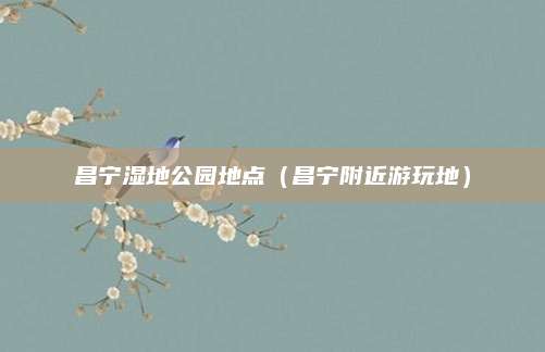 昌宁湿地公园地点(昌宁附近游玩地)