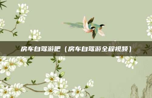 房车自驾游吧（房车自驾游全程视频）