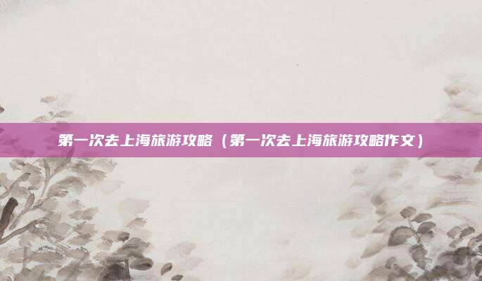 第一次去上海旅游攻略（第一次去上海旅游攻略作文）