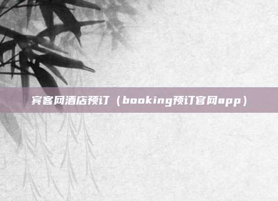 宾客网酒店预订（booking预订官网app）