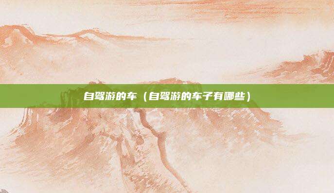 自驾游的车(自驾游的车子有哪些)