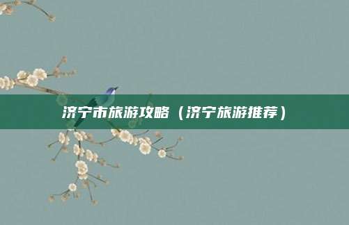 济宁市旅游攻略(济宁旅游推荐)