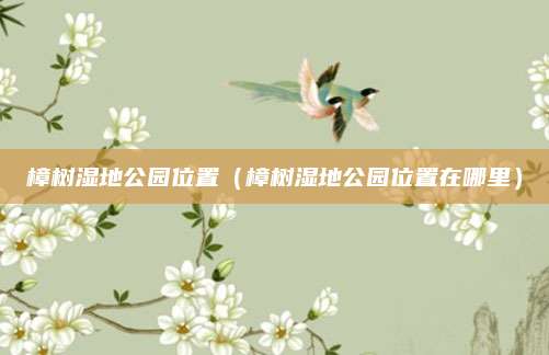 樟树湿地公园位置(樟树湿地公园位置在哪里)