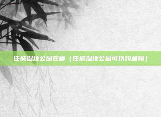 任城湿地公园在哪(任城湿地公园可以钓鱼吗)