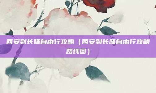 西安到长隆自由行攻略(西安到长隆自由行攻略路线图)
