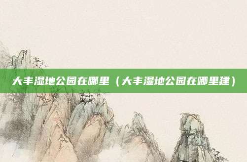 大丰湿地公园在哪里（大丰湿地公园在哪里建）