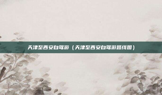 天津至西安自驾游(天津至西安自驾游路线图)