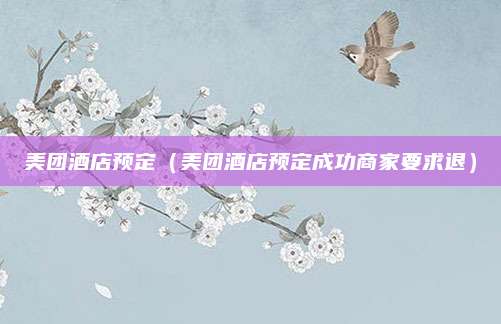 美团酒店预定(美团酒店预定成功商家要求退)