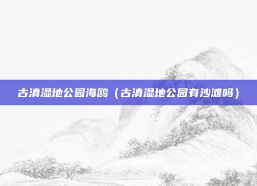 古滇湿地公园海鸥（古滇湿地公园有沙滩吗）