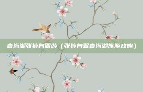 青海湖张掖自驾游(张掖自驾青海湖旅游攻略)