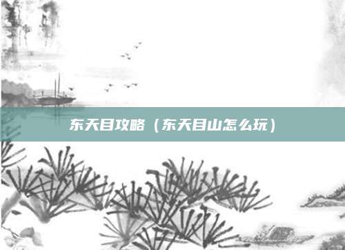东天目攻略（东天目山怎么玩）
