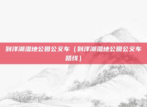 到洋湖湿地公园公交车（到洋湖湿地公园公交车路线）