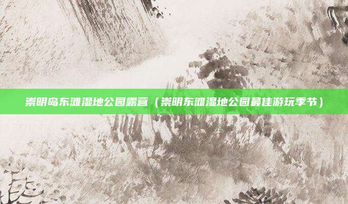 崇明岛东滩湿地公园露营（崇明东滩湿地公园最佳游玩季节）