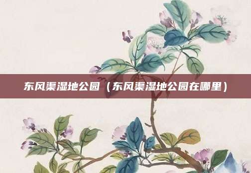 东风渠湿地公园(东风渠湿地公园在哪里)