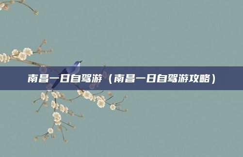 南昌一日自驾游(南昌一日自驾游攻略)