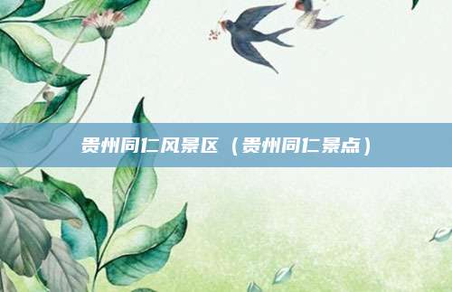 贵州同仁风景区（贵州同仁景点）