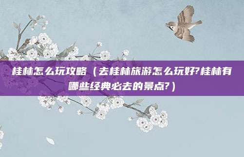 桂林怎么玩攻略（去桂林旅游怎么玩好?桂林有哪些经典必去的景点?）