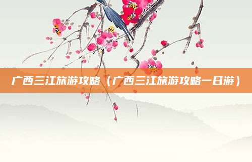 广西三江旅游攻略(广西三江旅游攻略一日游)