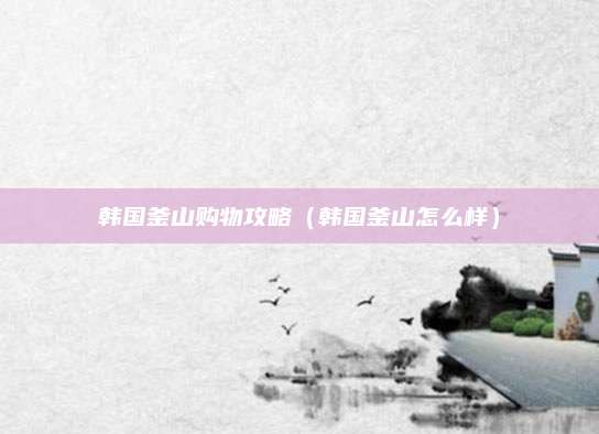 韩国釜山购物攻略(韩国釜山怎么样)
