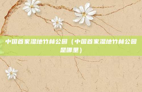 中国首家湿地竹林公园(中国首家湿地竹林公园是哪里)