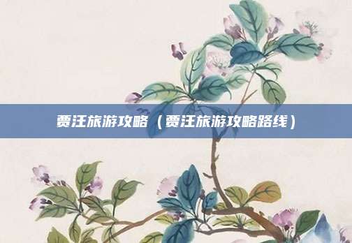 贾汪旅游攻略（贾汪旅游攻略路线）