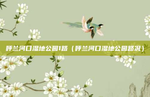 呼兰河口湿地公园1路(呼兰河口湿地公园路况)