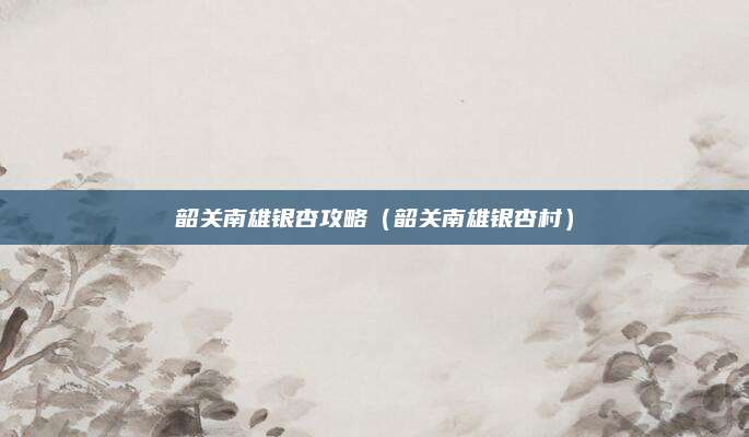 韶关南雄银杏攻略（韶关南雄银杏村）