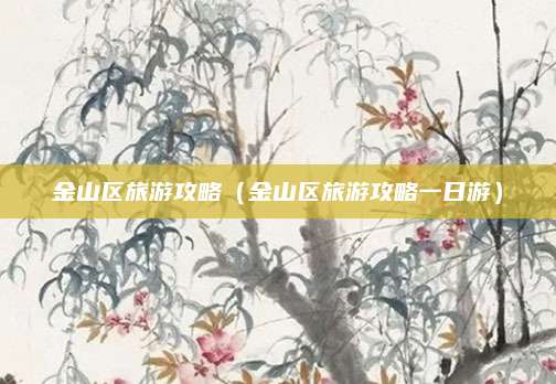 金山区旅游攻略(金山区旅游攻略一日游)
