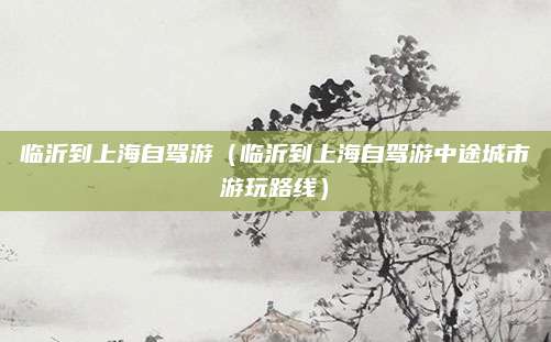 临沂到上海自驾游（临沂到上海自驾游中途城市游玩路线）