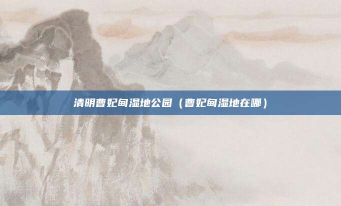 清明曹妃甸湿地公园(曹妃甸湿地在哪)
