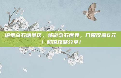 探索乌石塘景区,畅游奇石世界,门票仅需6元!超值攻略分享!