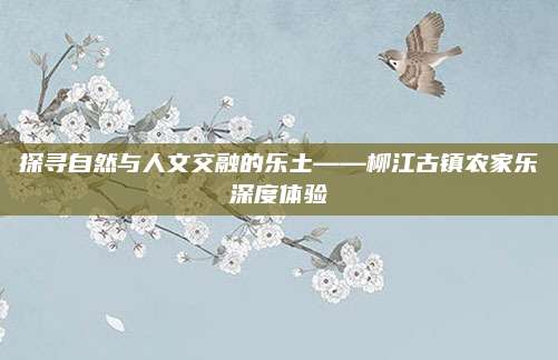 探寻自然与人文交融的乐土——柳江古镇农家乐深度体验