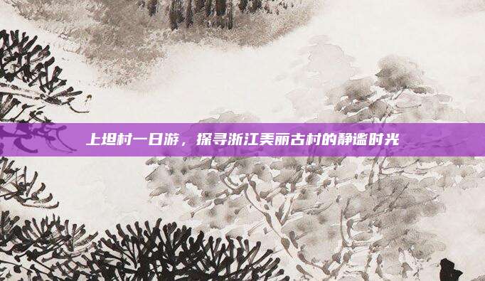 上坦村一日游,探寻浙江美丽古村的静谧时光