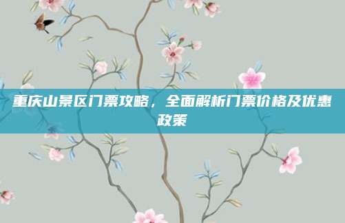 重庆山景区门票攻略，全面解析门票价格及优惠政策