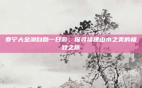 泰宁大金湖自助一日游,探寻福建山水之美的极致之旅
