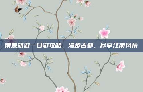 南京旅游一日游攻略,漫步古都,尽享江南风情