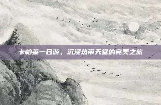 卡帕莱一日游,沉浸热带天堂的完美之旅