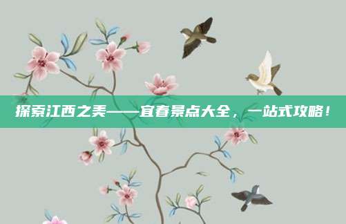 探索江西之美——宜春景点大全,一站式攻略!