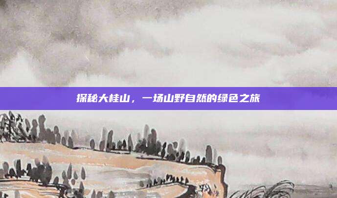 探秘大桂山，一场山野自然的绿色之旅