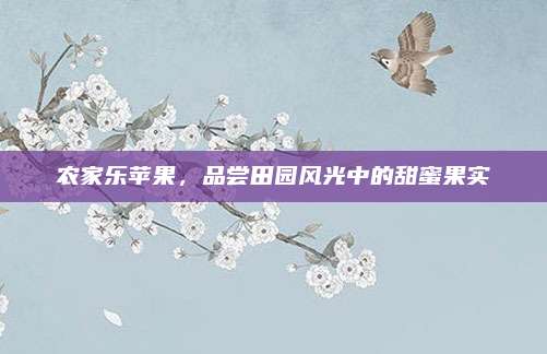 农家乐苹果,品尝田园风光中的甜蜜果实