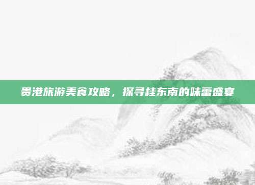 贵港旅游美食攻略,探寻桂东南的味蕾盛宴